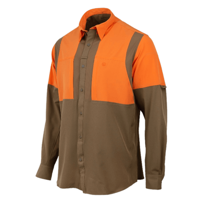 BERETTA MEN'S TKAD FLEX SHIRT - TOBACCO & BLAZE ORANGE - FRONT VIEW