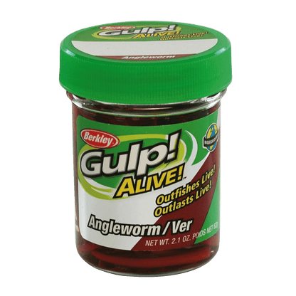 BERKLEY GULP ALIVE ANGLE WORM FISHING LURE 1 IN RED WORM - 2.1OZ JAR in Jar
