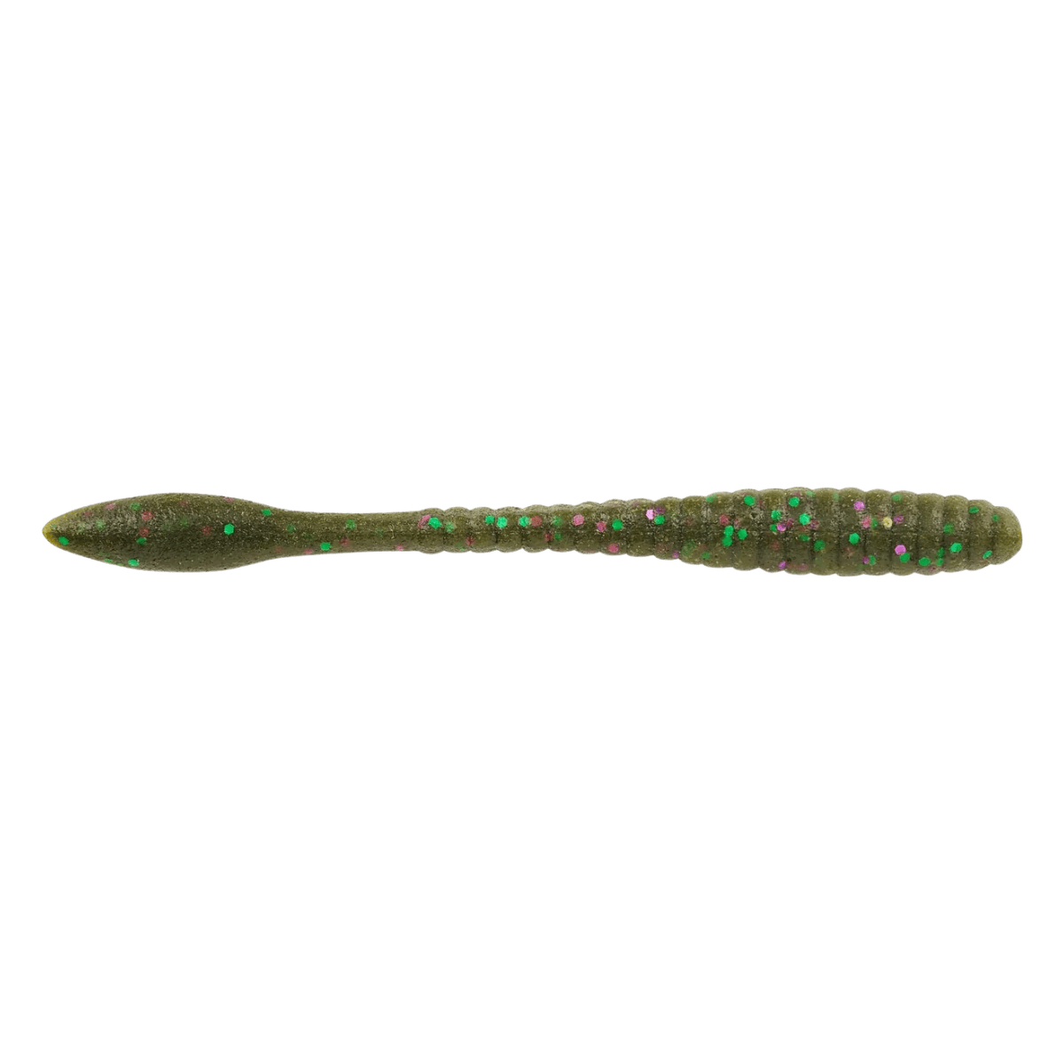 BERKLEY POWERBAIT MAXSCENT FLAT WORM FISHING LURE 4 IN - GREEN PUMPKIN PARTY - MAIN IMAGE