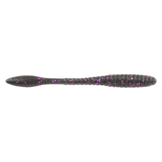 BERKLEY POWERBAIT MAXSCENT FLAT WORM FISHING LURE 4 IN- SMOKE BLACK PURPLE - MAIN IMAGE