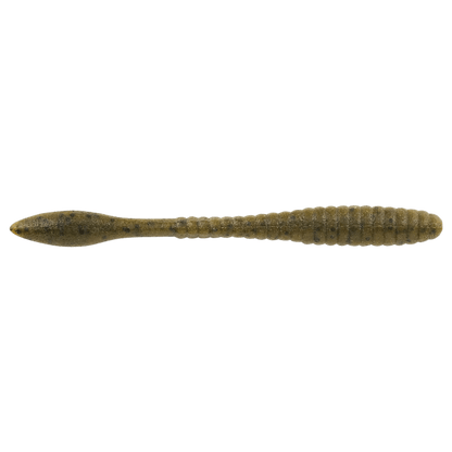 BERKLEY POWERBAIT MAXSCENT FLAT WORM FISHING LURE - 4-1/4IN -  GREEN PUMPKIN