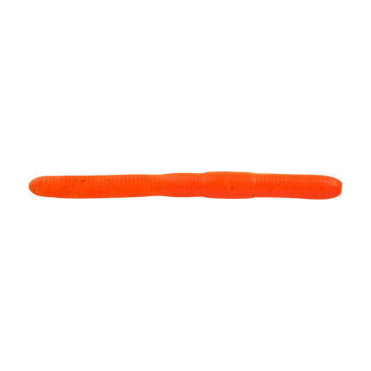 BERKLEY GULP! SR CRAWLER 12PK – SCENTED SOFT PLASTIC WORM - CHARTREUSE ORANGE - 4 IN - TOP VIEW