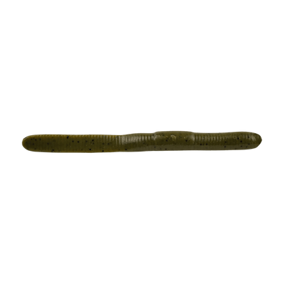 BERKLEY GULP! SR CRAWLER 12PK – SCENTED SOFT PLASTIC WORM - GREEN PUMPKIN - 4 IN - TOP VIEW