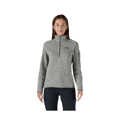 PATAGONIA WOMEN'S BETTER SWEATER 1/4 ZIP BIRCH WHITE FRONT VIEW