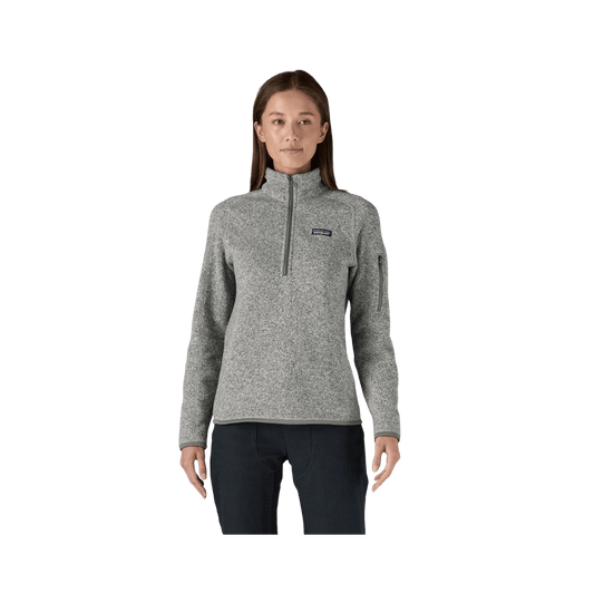 PATAGONIA WOMEN'S BETTER SWEATER 1/4 ZIP BIRCH WHITE FRONT VIEW