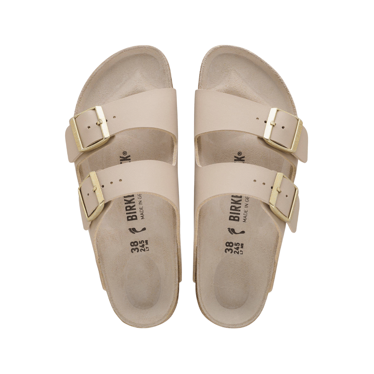BIRKENSTOCK WOMEN'S ARIZONA BF TRIPLES - NARROW - SANDCASTLE OYST - TOP VIEW