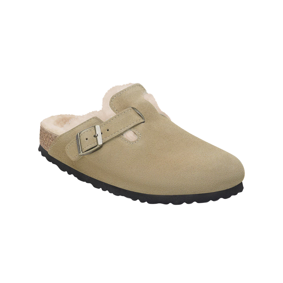 BIRKENSTOCK BOSTON SHERLING SUEDE NAR TAUPE