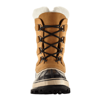 SOREL MEN'S CARIBOU WATERPROOF 9MM FELT LINER SNOW BOOTS - BUFF - FRONT VIEW