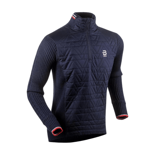 BJORN DAEHLIE HALF ZIP COMFY MENS SWEATSHIRT - EVENING BLUE - FRONT