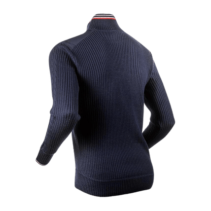 BJORN DAEHLIE HALF ZIP COMFY MENS SWEATSHIRT - EVENING BLUE_BACK ANGLE