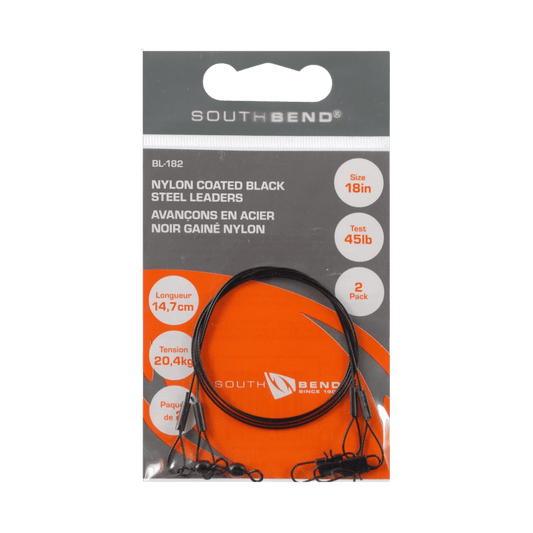 SOUTH BEND BLACK LEADERS 2PK - 45 LBS - 18IN