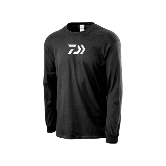 DAIWA BLACK PRINT LS T-SHIRT - LARGE - WHITE