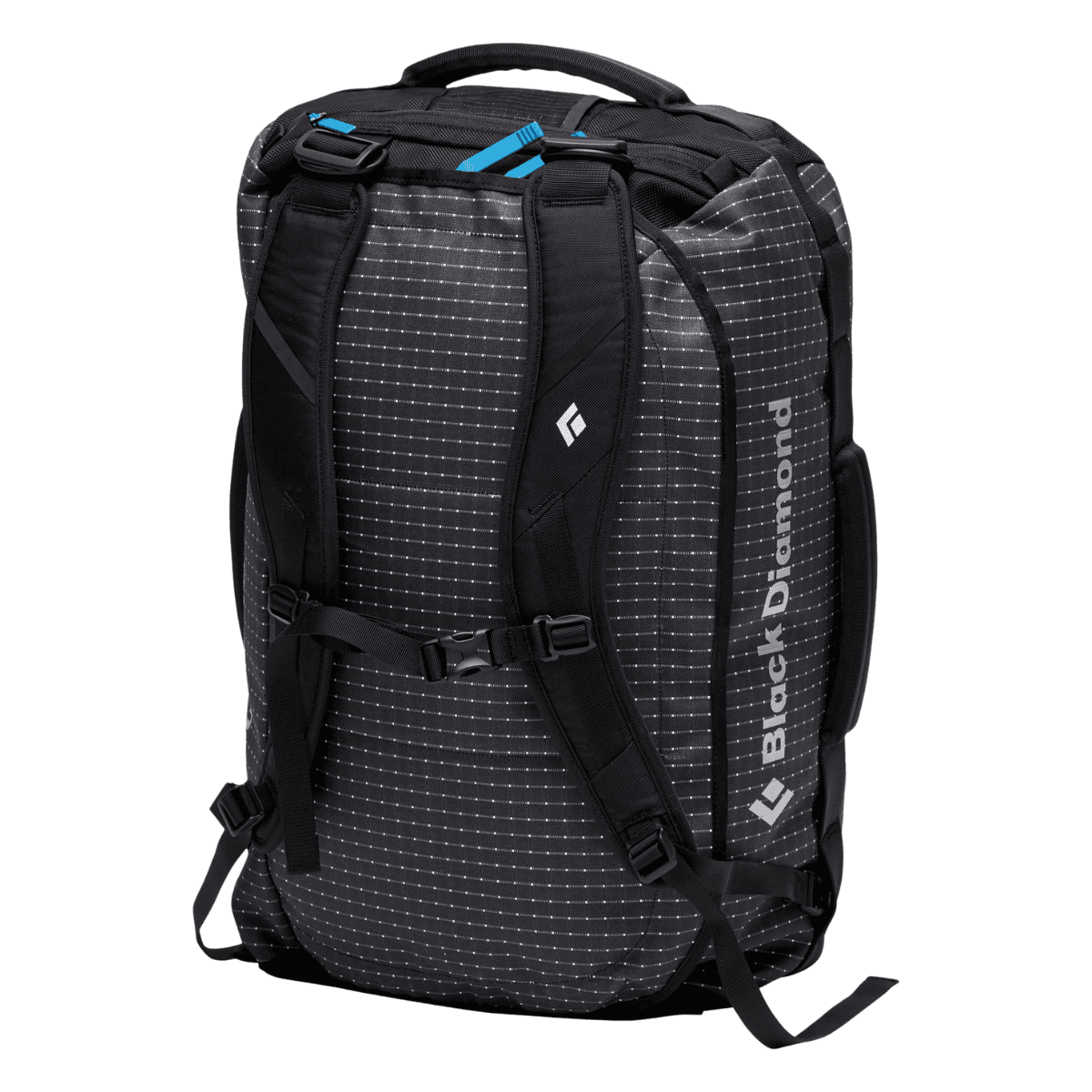 BLACK DIAMOND STONEHAULER 45L DUFFEL BAG - BLACK - BACK VIEW