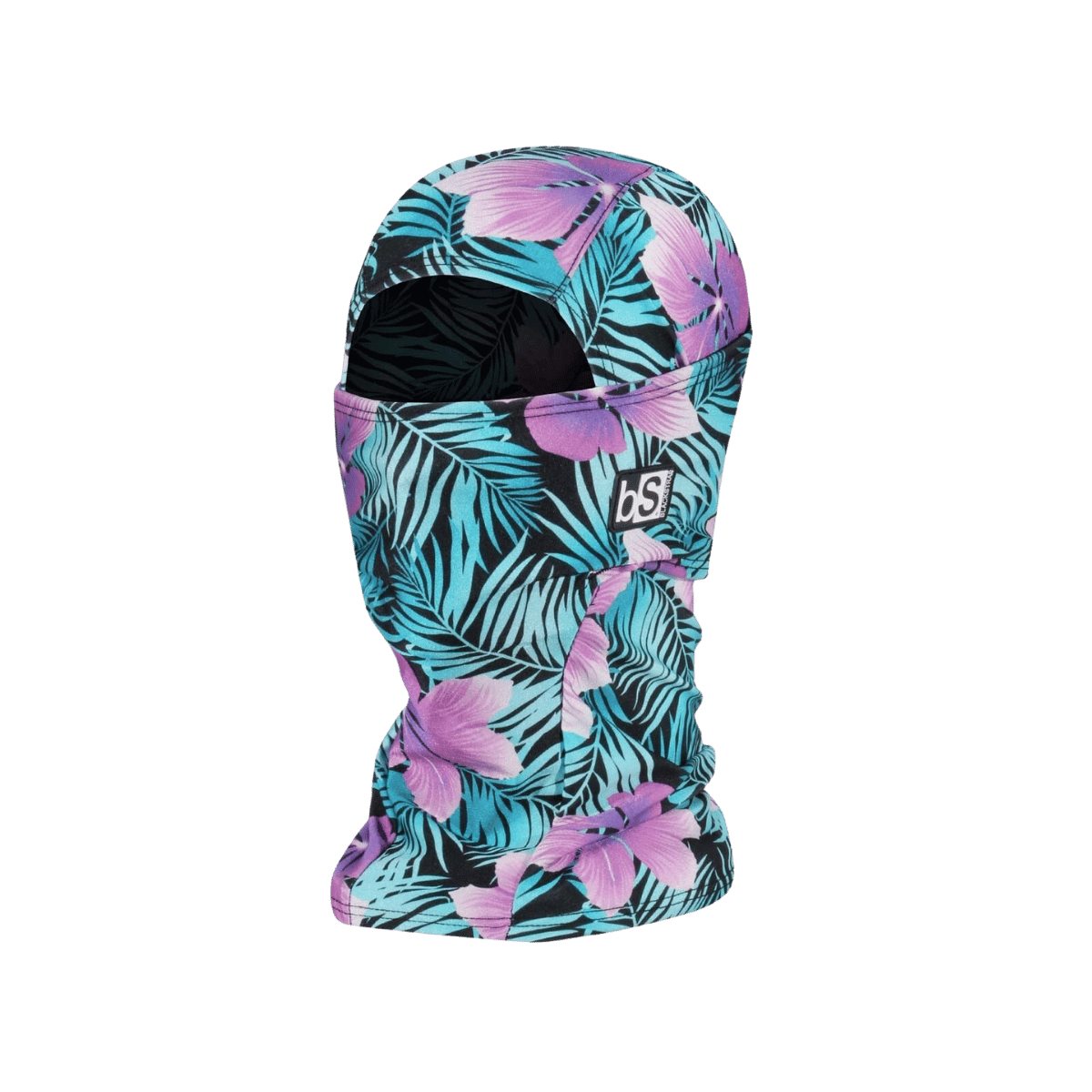 BLACKSTRAP THE HOOD BALACLAVA FACEMASK - FLORAL PALMS -FRONT VIEW