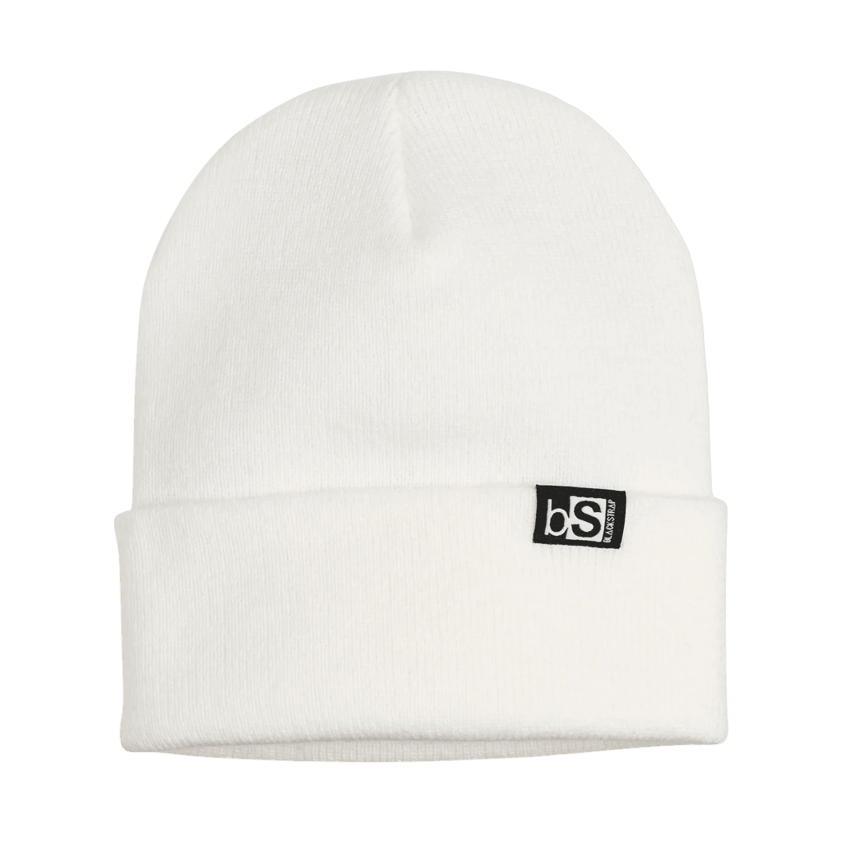 BLACK STRAP UNISEX ESSENTIAL BEANIE - WHITE