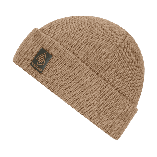 BLACK STRAP TREAD BEANIE - SANDSTONE_MAIN IMAGE