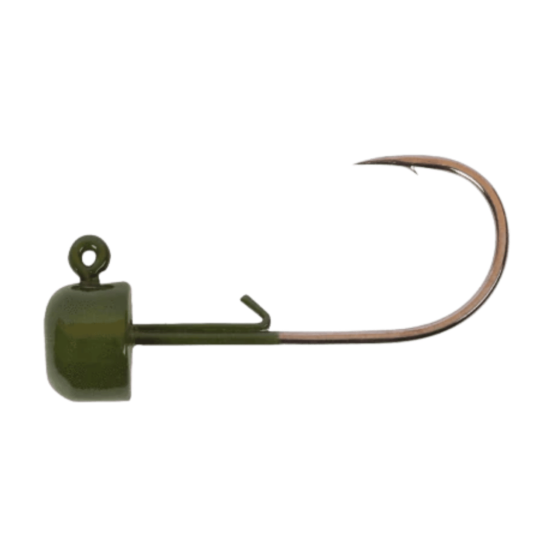 OWNER AMERICAN BLOCKHEAD FISHING JIGS 3PK - GREEN PUMPKIN 3/16OZ