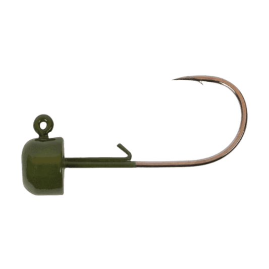 OWNER AMERICAN BLOCKHEAD FISHING JIGS 3PK - GREEN PUMPKIN 3/16OZ