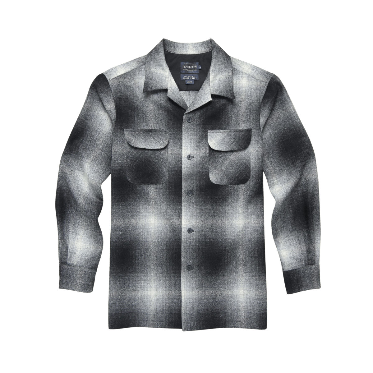 PENDLETON MEN'S ORIGINAL BOARD SHIRT REG - WHITE/BLACK OMBRE