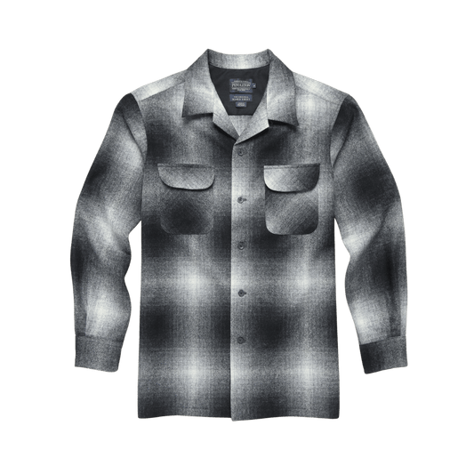 PENDLETON MEN'S ORIGINAL BOARD SHIRT REG - WHITE/BLACK OMBRE