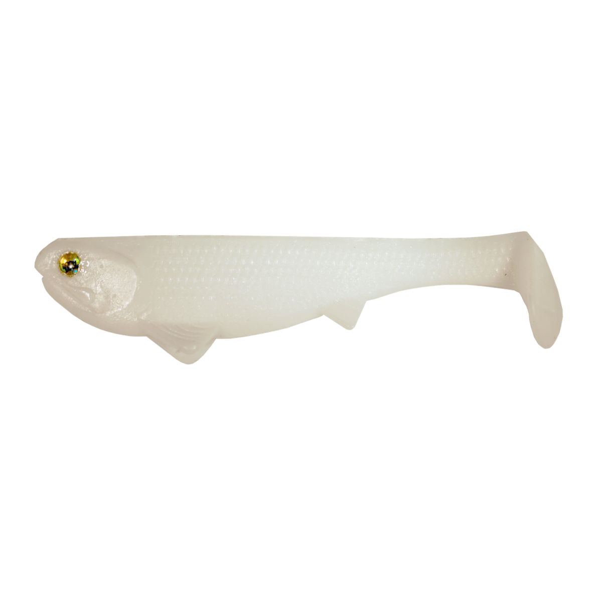OPTIMUM BAIT BOOM BOOM WEEDLESS SWIMBAIT - 6-INCH - PEARL WHITE