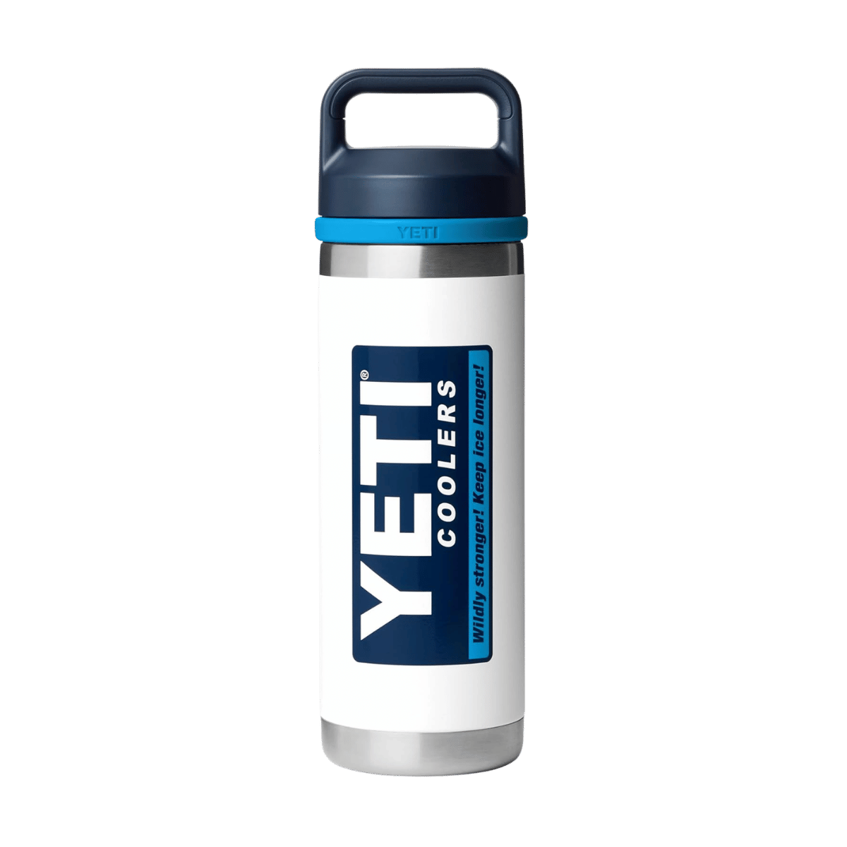 YETI RAMBLER BOTTLE CHUG - 18OZ - WHITE/BLUE