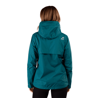BOULDER GEAR WOMEN'S STRATUS RAIN JACKET - DEEP LAGOON back view