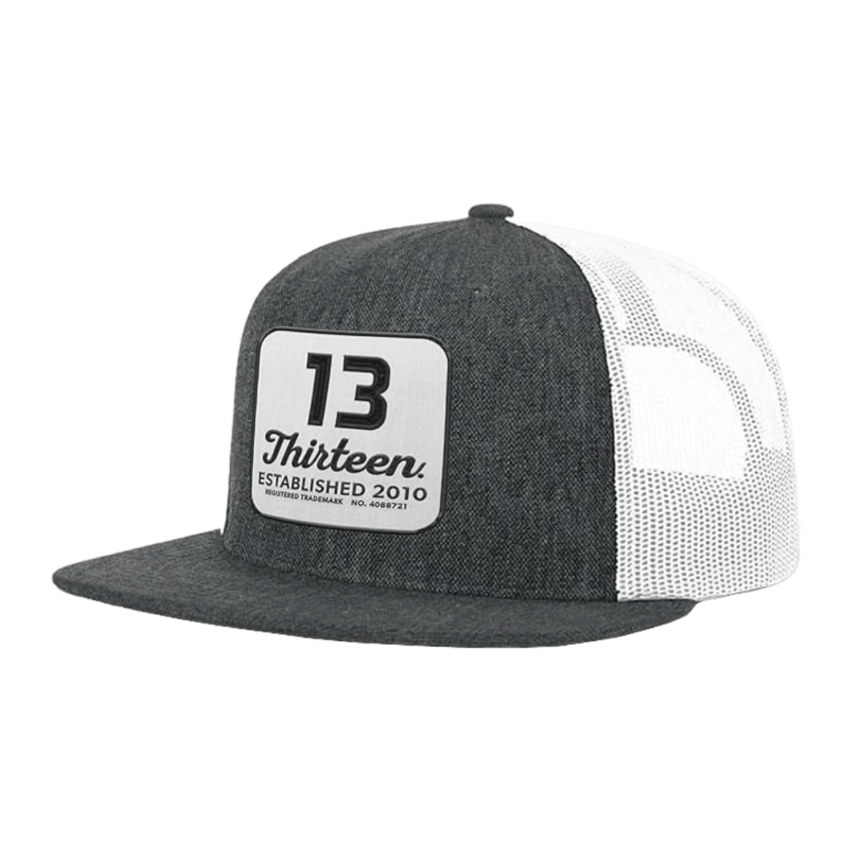 13 FISHING SILVER FOX FLAT BRIM HAT - OS - GRAY/WHT