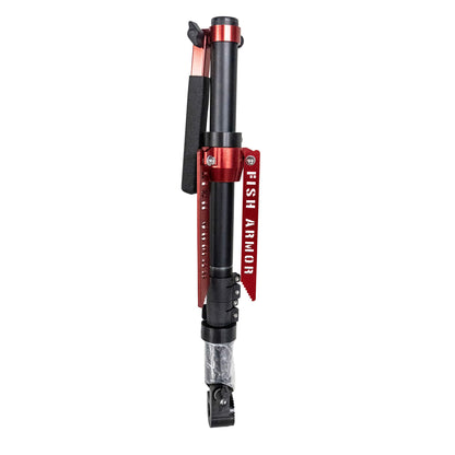 Fish Armor Pro Pole showing the red version with stabilizers collapsed 