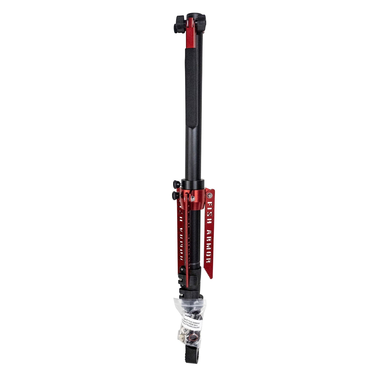 Fish Armor Pro Pole showing a red version folded up