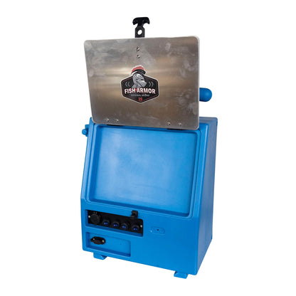 Fish Armor Pro Lite Shuttle Pro Extreme Shuttle blue version with the screen plate flipped up