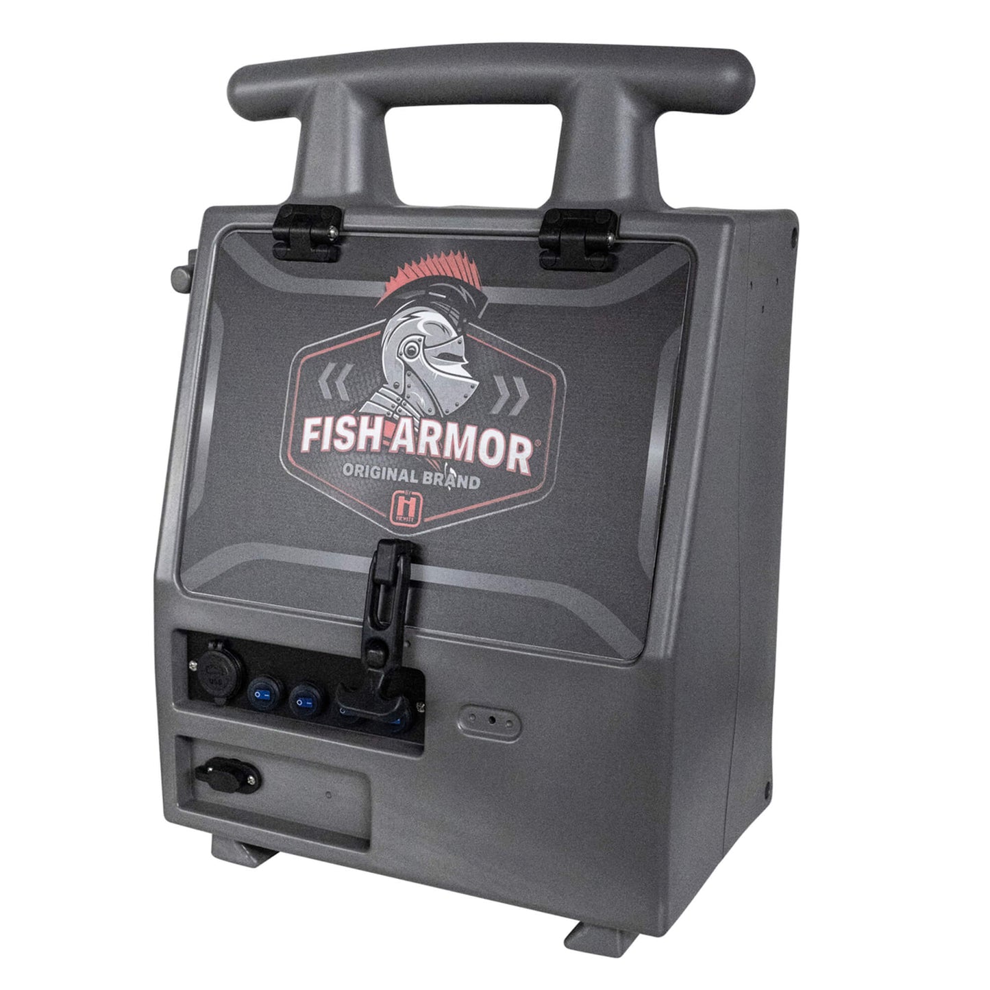 Fish Armor Pro Lite Shuttle Pro Extreme Shuttle quarter angle of the gray version