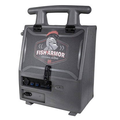 Fish Armor Pro Lite Shuttle Pro Extreme Shuttle quarter angle of the gray version