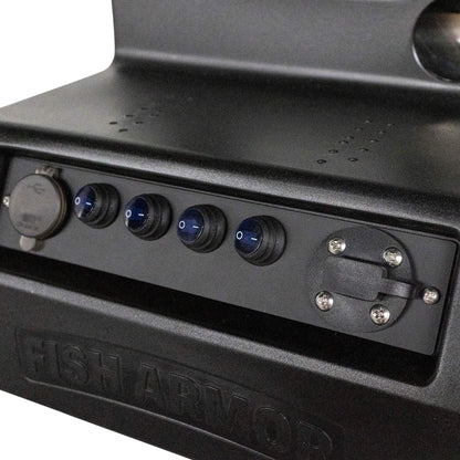 Fish Armor Pro Lite Shuttle black version showing the buttons up close
