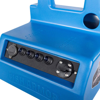 Fish Armor Pro Lite Shuttle blue version up close view of the buttons