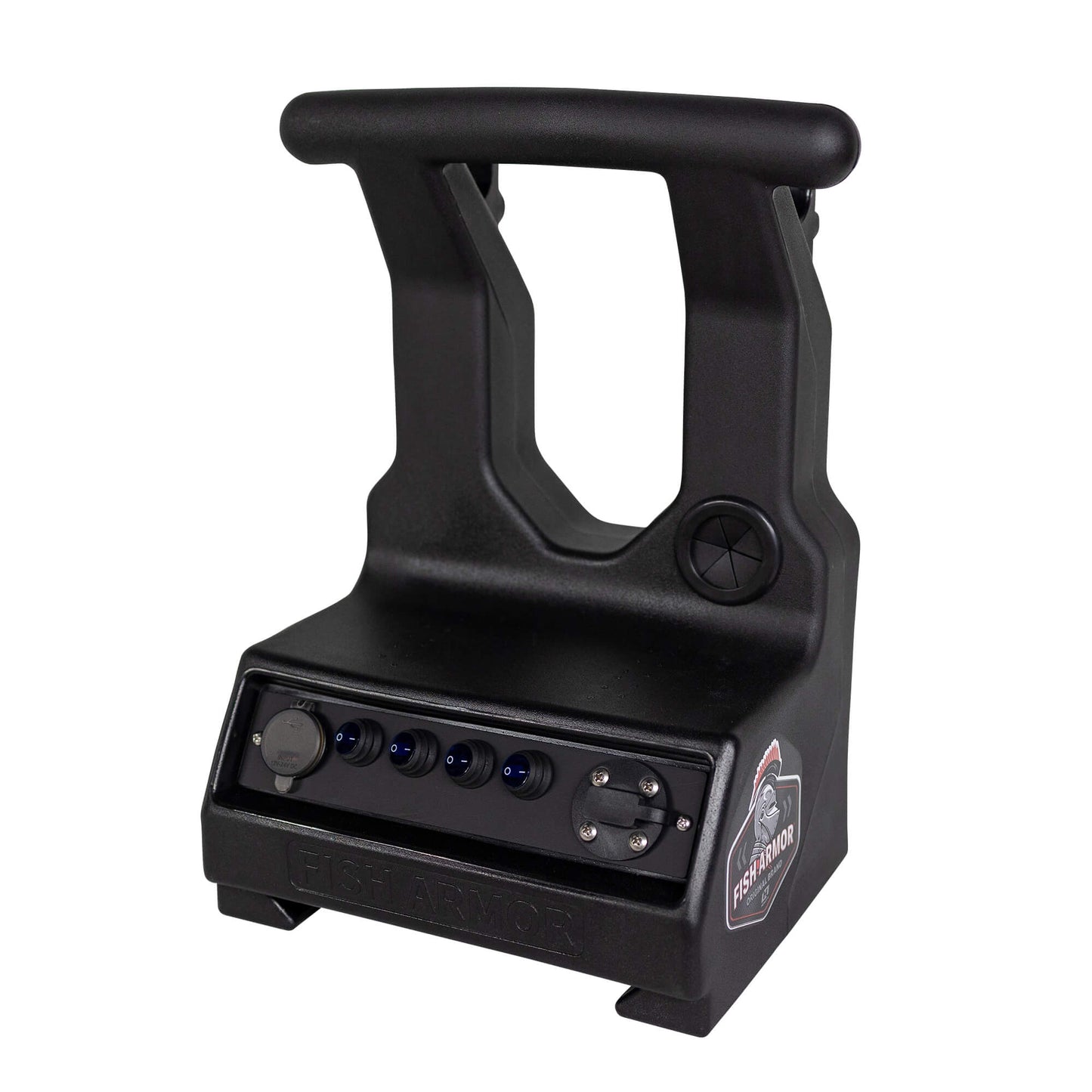 Fish Armor Pro Ultra Lite Shuttle quarter angle front view of black version