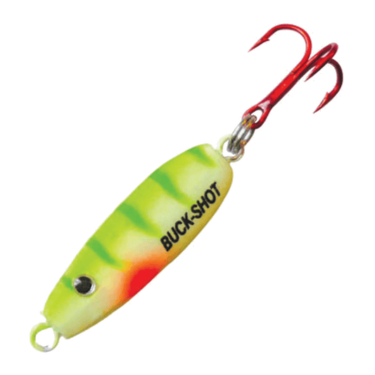 NORTHLAND UV BUCK-SHOT SPOON - UV GLO PERCH