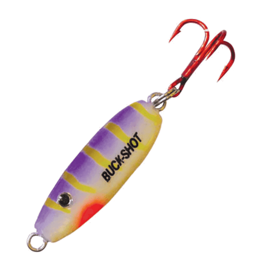 NORTHLAND UV BUCK-SHOT SPOON PURPLE TIGER 1/4OZ - PURPLE TIGER