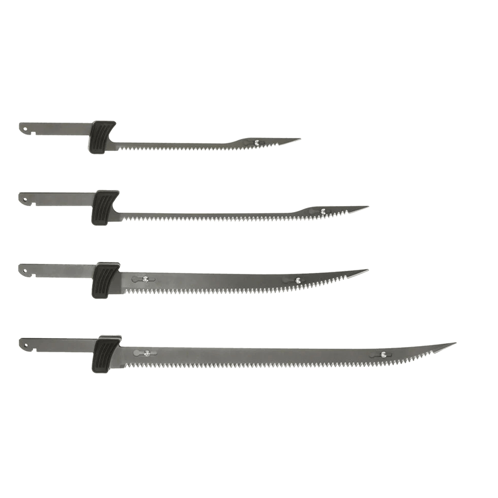 BUBBA BLADE LITHIUM ION CORDLESS FILLET KNIFE 4 BLADES showing the blades