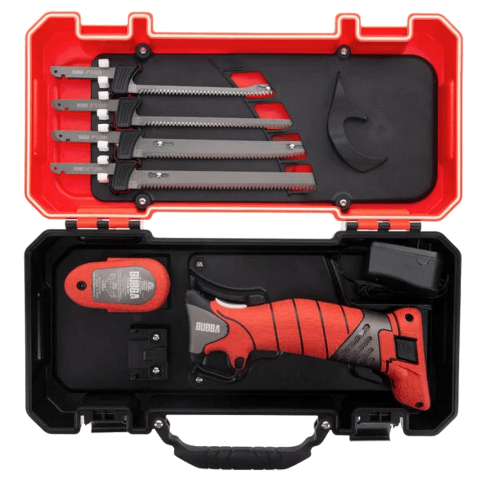BUBBA BLADE PRO SERIES CORDLESS ELECTRIC FILLET KNIFE in the carry case