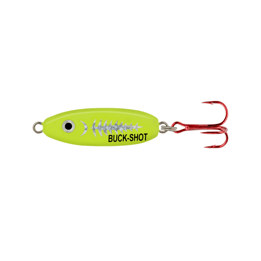 NORTHLAND BUCK-SHOT RATTLE SPOON - 1/16OZ - S-GLO FIRETIGER