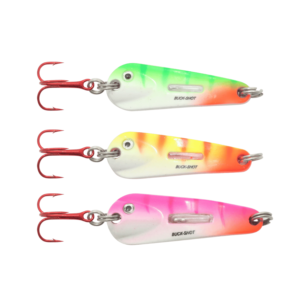NORTHLAND BUCK-SHOT FLUTTER SPOON 3PK 1/16OZ - ASSORTED COLORS