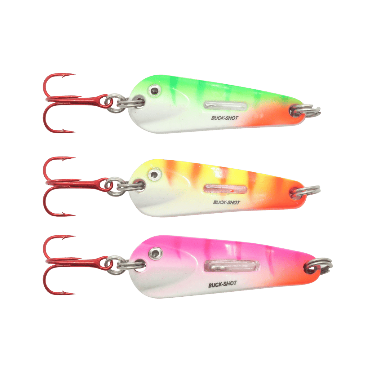 NORTHLAND UV BUCK-SHOT SPOON 3PK 1/8OZ - ASSORTED COLORS