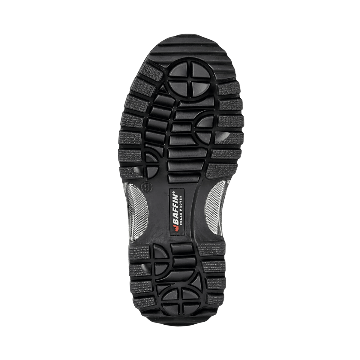 BAFFIN MEN'S CROSSFIRE TUNDRA-RATED BOOT - BLACK - BOTTOM SOLE VIEW