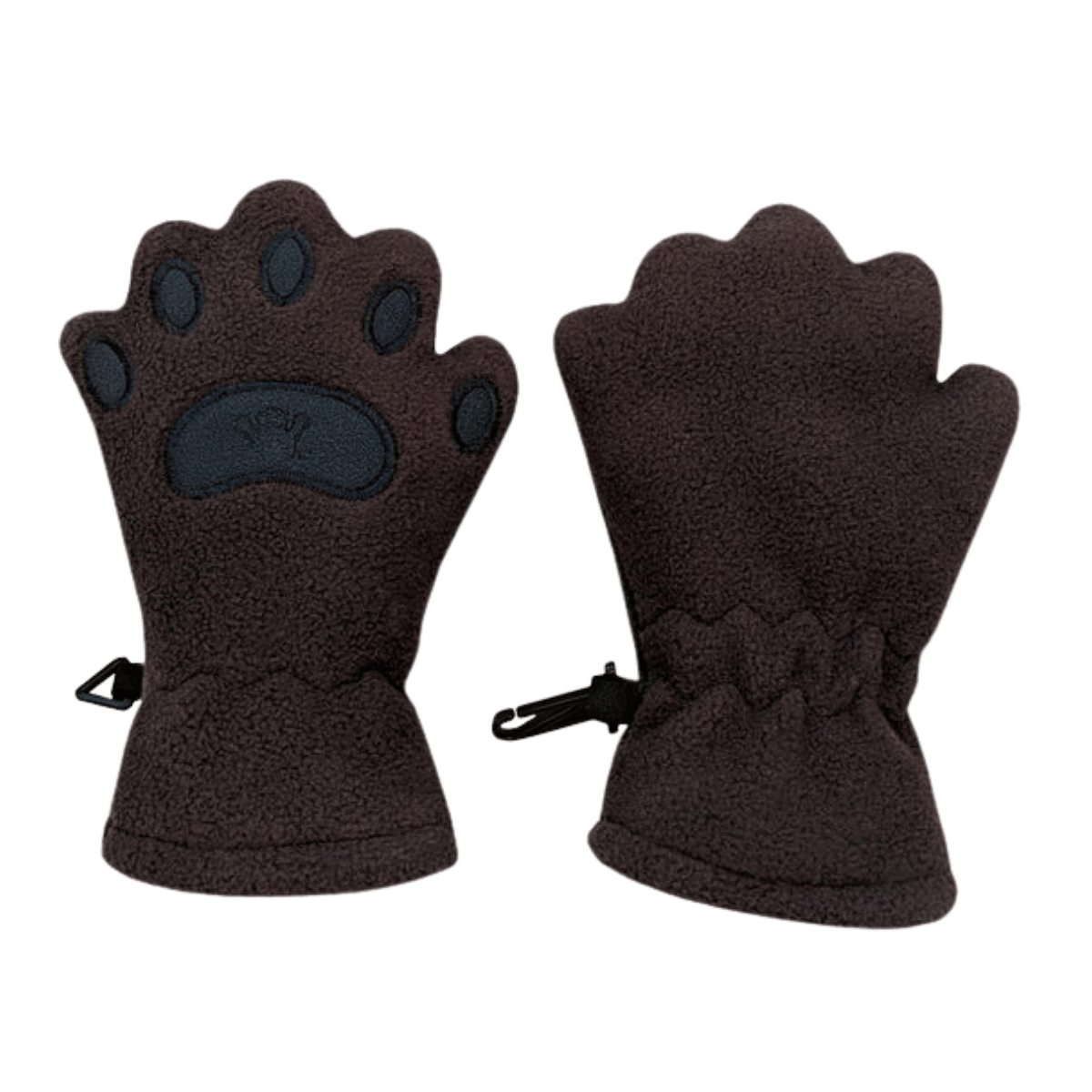BEAR HANDS INFANT & TODDLER - BEAR PAW FLEECE MITTENS BROWN