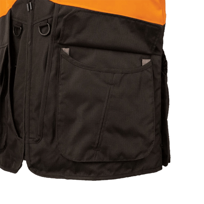 BERETTA COMMAND PRO VEST - BROWN BARK & ORANGE - POCKET VIEW