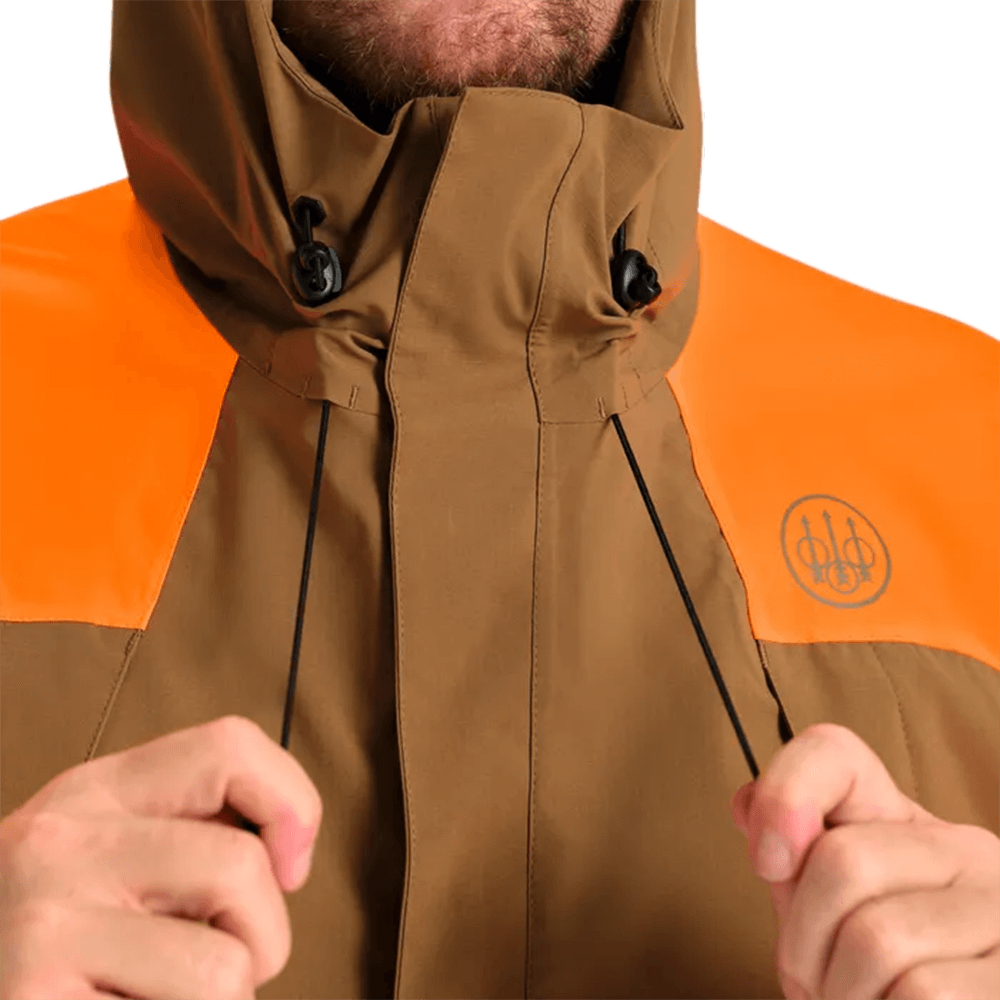 BERETTA USA COVEY 2L FIELD JACKET - OTTER & ORANGE - CLOSE-UP VIEW