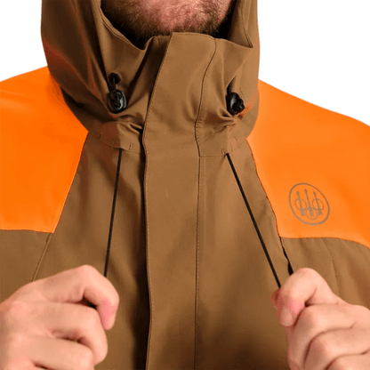 BERETTA USA COVEY 2L FIELD JACKET - OTTER & ORANGE - CLOSE-UP VIEW
