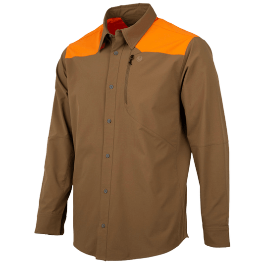 BERETTA USA OZARK TECH SHIRT - OTTER & ORANGE - FRONT VIEW