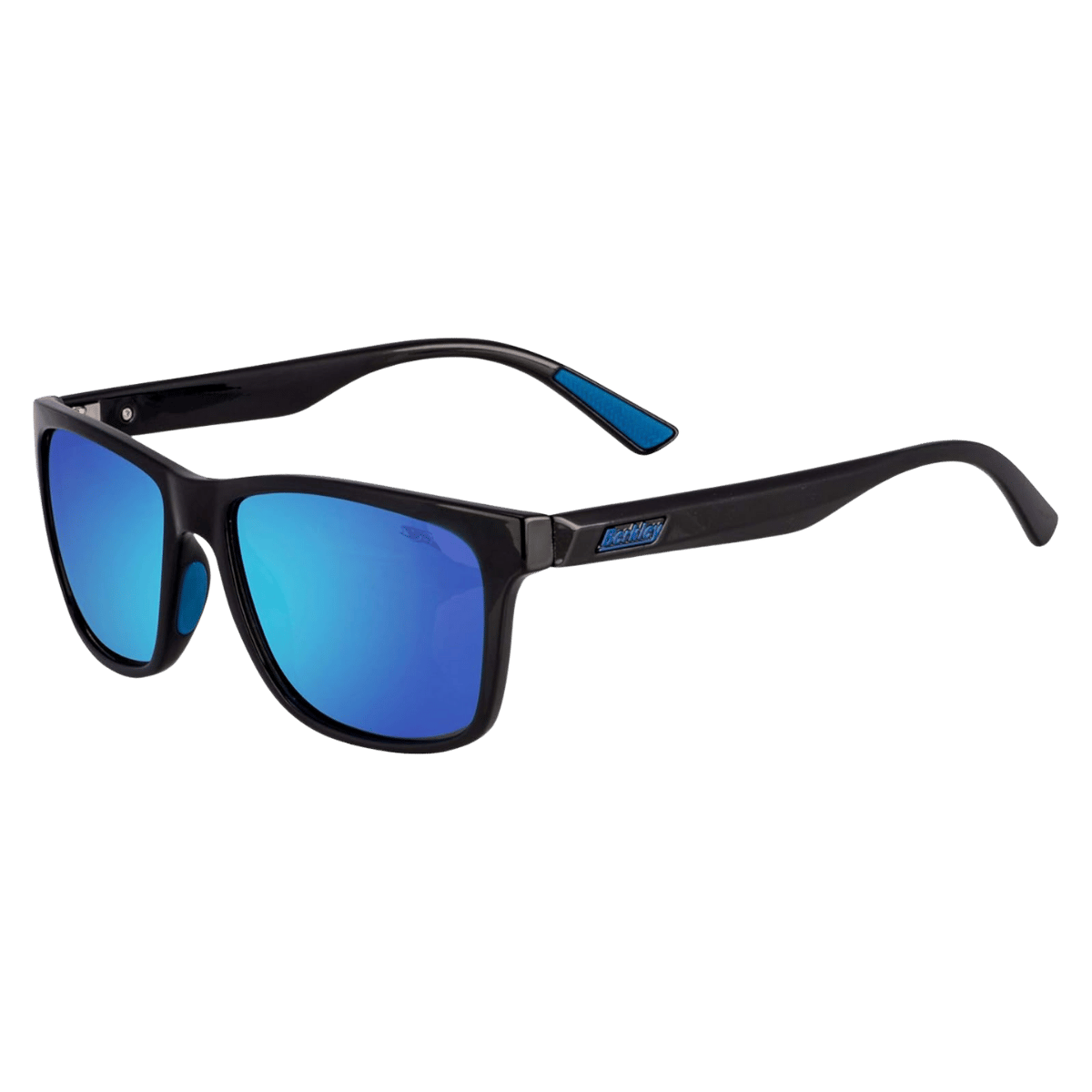 BERKLEY BER003 SUNGLASSES GLOSS BLACK/SMOKE/BLUE MIRROR FULL VIEW